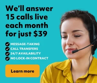 $39 per month hero plan for live call answering including both message-taking and call transfers